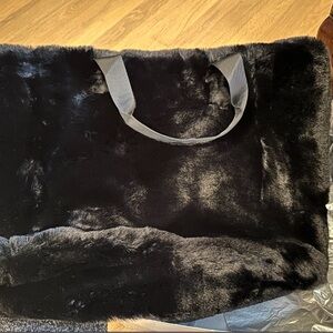 Elegant Black Plush Tote Bag